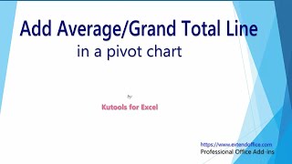 How to add averagegrand total line in a pivot chart in Excel [upl. by Ahsetel109]