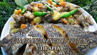 Simpleng Ginataang Manok At Pritong Tilapia RecipeChicken recipe [upl. by Aimak]