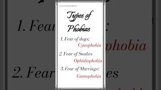 Types of phobias part 2 shortlearnenglish practiceenglishwithbharti [upl. by Enelie]