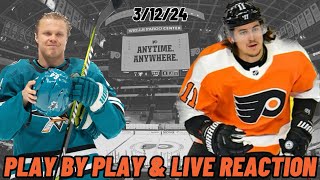 San Jose Sharks vs Philadelphia Flyers Live Reaction  Play by Play  Watch Party  Sharks vs Flyers [upl. by Sisile]