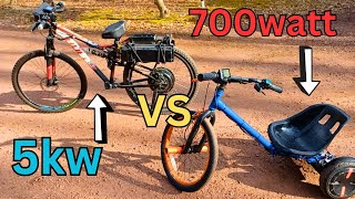 2kw vs 5kw EBike The Ultimate Race [upl. by Hgielra698]