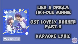 MINNIE  LIKE A DREAM 꿈결같아서 MALE KEY 4 KARAOKE LYRIC  OST Lovely Runner [upl. by Lledal]