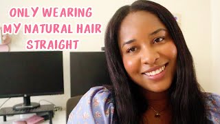 Straightening my 4C Natural Hair  Keratin Treatment amp How I Install my Vpart Wig 🌸 [upl. by Alleras672]