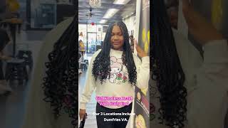 How To Braid Girl Knotless Braid With Curly End [upl. by Aruon864]