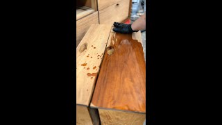 My secret to refinishing wood furniture 🥰✨❤️ vintage woodworking furnituredesign [upl. by Latrell873]