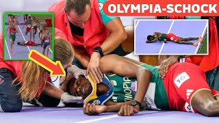 Ethiopia’s Lamecha Girma stretchered off track after falling during steeplechase final Lamecha Girma [upl. by Agnesse301]