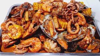 How To Cook Seafood Boil in Cajun Sauce  Seafood Boil Recipe seafood seafoodboil cajun cooking [upl. by Larner]