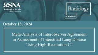 MetaAnalysis of Interobserver Agreement in Assessment of ILD at HRCT [upl. by Lirrad]