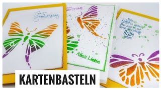 3 Grußkarten  Geburtstagskarten einfach selber basteln mit Papier Kartenbasteln Tutorial deutsch [upl. by Oinolopa]