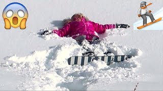 😱Girl Falls Down Mountain SNOWBOARDING🏂 [upl. by Bloom]