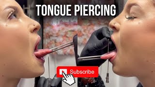 QUICK TONGUE PIERCING for this beauty ✨ shorts tonguepiercing [upl. by Eillek62]