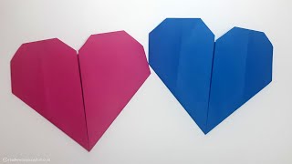 Cuore Origami facile  How to Make an Origami Heart [upl. by Reinaldo]