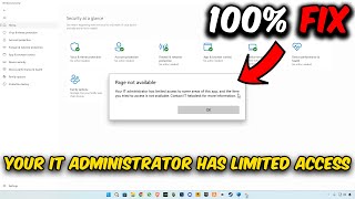 Your IT administrator has limited access Windows Security Error✅ 100 Easy FIX✅ [upl. by Eetsirk]