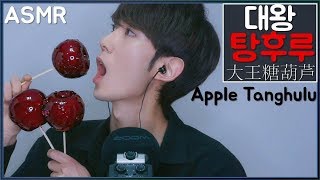 ASMR 리얼 사과 사탕 대왕 탕후루 리얼사운드 먹방 Candied Apple Tanghulu Eating sounds Mukbang リンゴ 糖葫芦 Korean Male 한국어 [upl. by Retsub]