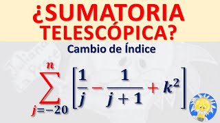 ∑ 👩‍🏫 SUMATORIA Cambio de Indice  SUMATORIA TELESCÓPICA 🔭  Juliana la Profe [upl. by Teressa]