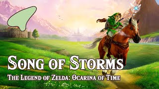 The Legend of Zelda Ocarina of Time  Song of Storms  Ocarina tutorial  tabs [upl. by Ailemak]