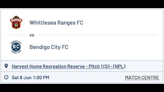 NPL Boys U16 Whittlesea Rangers FC vs Bendigo City FC [upl. by Seiter]