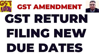 NEW DUE DATES FOR GST RETURN FILING  GST RETURN FILING DATE CHANGES [upl. by Eicarg]