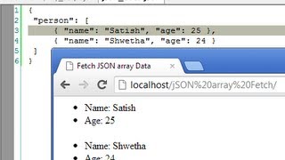 Fetch JSON Array Elements Using jQuery AJAX Method getJSON [upl. by Geirk]