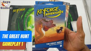 Keyforge Adventures  The Great Hunt  Gameplay 1 [upl. by Isolt]