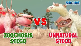 Zoochosis Stegosaurus vs Unnatural Stegosaurus  Zoochosis vs Unnatural Habitat S1E8  SPORE [upl. by Judson]