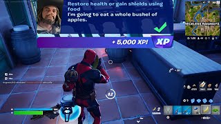 How to EASILY Restore health or gain shields using food in Fortnite locations Quest [upl. by Piselli]