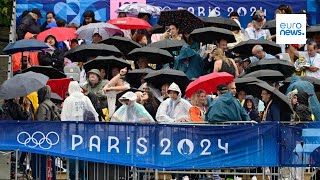 Paris 2024 Olympics opening ceremony People watching in fan zones in Paris [upl. by Carrillo]