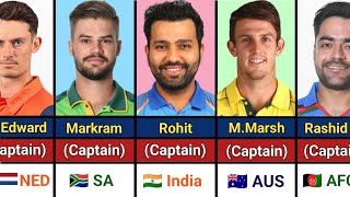 T20 World Cup 2024  All 20 Teams Final Captains List  T20 WC 2024 All captains Name [upl. by Ebony697]