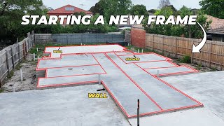 Building a House Ep 1  Flicking Out a Slab Marking Walls [upl. by Learrsi74]