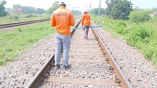 Cross level and gauges measurement of Railway line [upl. by Guild]