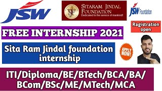 Jindal Foundation Free Internship 2021JSW summer internship 2021Free internshipEveryone can apply [upl. by Rebmit]