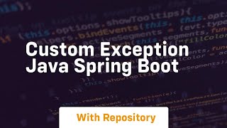 custom exception java spring boot [upl. by Vil396]