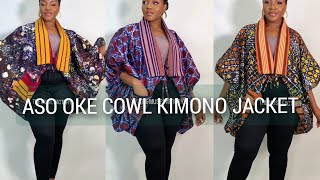 How to make a COWL KIMONO JACKET with ASO OKE COLLAR [upl. by Aicenert]