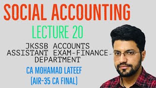 Concept of Social Accounting  LECTURE 20 JKSSB ACCOUNTS ASSISTANT  CA LATEEF AIR35 CA FINAL [upl. by Lilybelle]