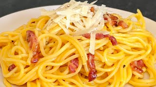 Spaghetti carbonara  La Recette traditionnelle  Facile et Rapide  PASTA RECIPE🍝 [upl. by Nedia]