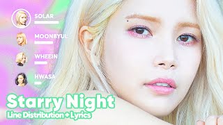 MAMAMOO  Starry Night Line Distribution  Lyrics Karaoke PATREON REQUESTED [upl. by Verne]