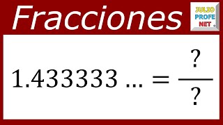 FRACCIÓN GENERATRIZ DE UN NÚMERO DECIMAL INFINITO PERIÓDICO MIXTO [upl. by Eerac]