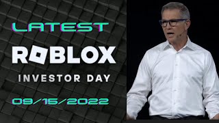 Roblox Investor Day Presentation  09152022 [upl. by Devol]