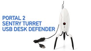 Portal 2 Sentry Turret USB Desk Defender from ThinkGeek [upl. by Terrill279]