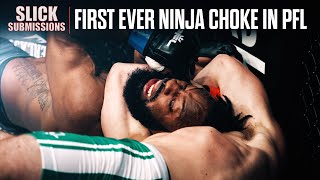 FIRST EVER NINJA CHOKE IN PFL  Slick Submissions [upl. by Nafri]