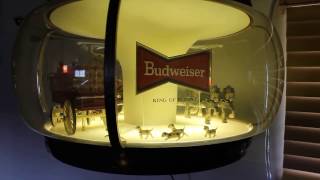 Revolving Budweiser Beer Sign with World Champion Clydesdale Team [upl. by Cristiona]