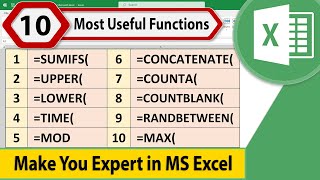 10 Most Useful Functions in Microsoft Excel  Make You Expert in Microsoft Excel [upl. by Ettennaj]