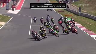 2024 Quattro Group British Supersport Championship RD1Circuito de Navarra Feature race highlights [upl. by Saberio]