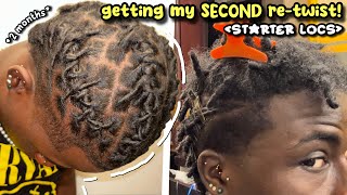 getting my SECOND retwist on my starter locs 2 month update insane growth [upl. by Imogen412]