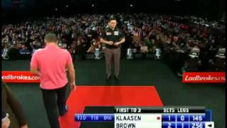 2011 PDC  WDC Klaasen vs Brown 4  4 [upl. by Eidas]