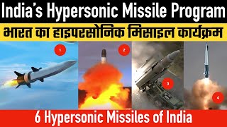 India’s Hypersonic Missile Program  6 Hypersonic Missiles of India [upl. by Ylrebmik]