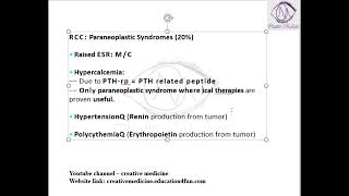 Lec 11 Renal Cell Carcinoma Paraneoplastic Syndrome [upl. by Kahle701]