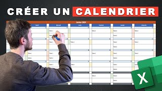 Créer un Calendrier Automatique et Dynamique sur Excel [upl. by Neroc559]