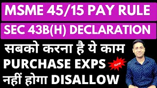 MSME Payment within 45 Days Rule  Section 43bh of Income Tax Act MSME Declaration [upl. by Maggio]