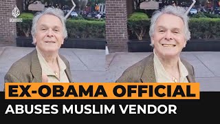 Former US official filmed abusing a Muslim street vendor  Al Jazeera Newsfeed [upl. by Ronni]